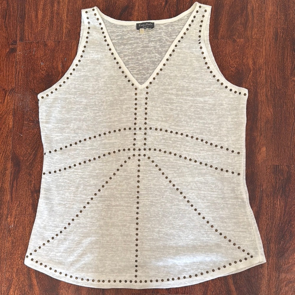 Gray Studded Sleeveless Top